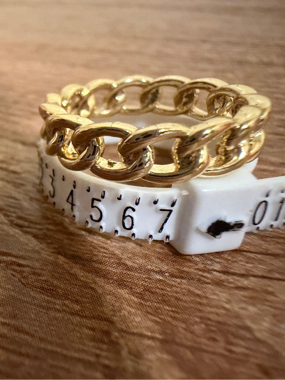 Gold Toned Chain-Link Band Ring